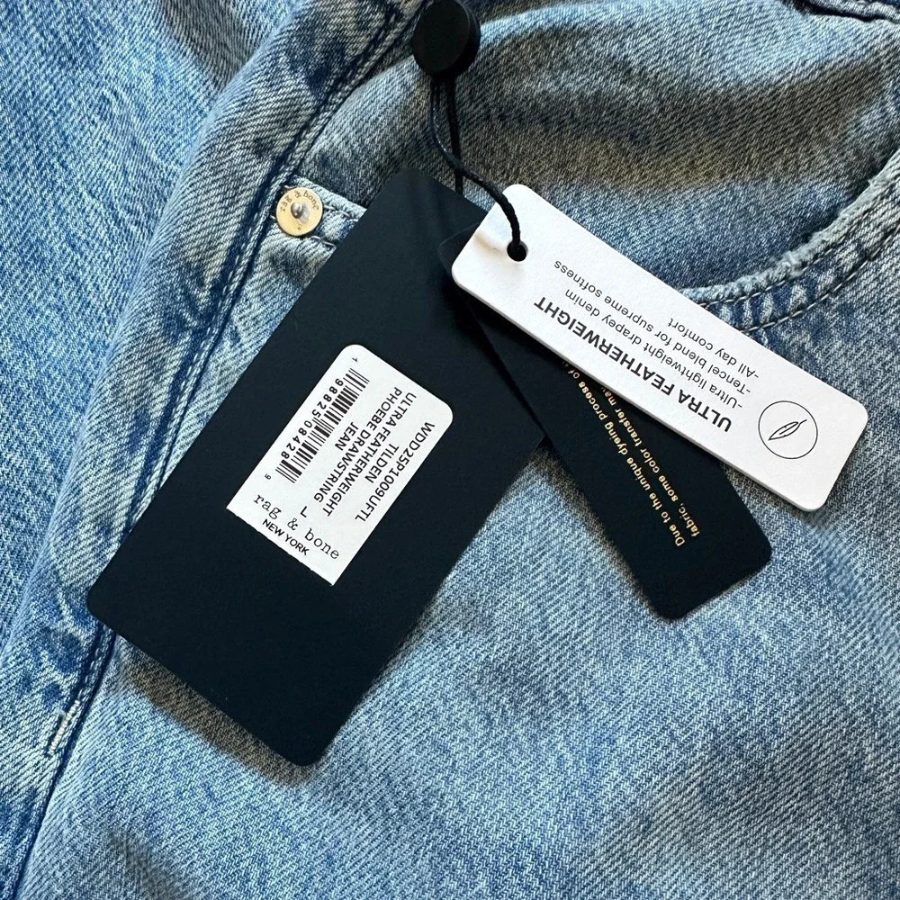NWT Rag & Bone Ultra Featherweight Phoebe Drawstring Jeans Size Large - Picture 11 of 13